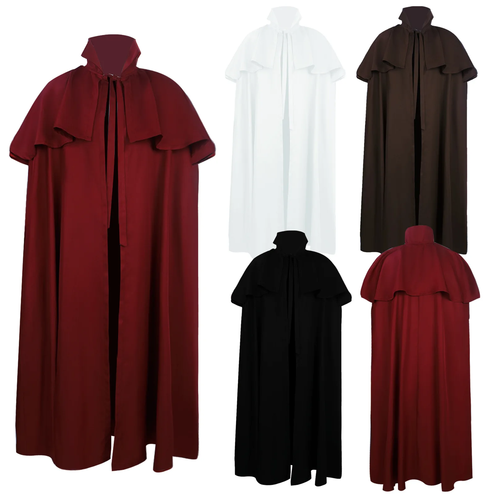 

Gothic Style Long Hooded Coat Halloween Witch Death Robe Trench Coat Medieval Period Women's Fashion Traditional Chinese Costume