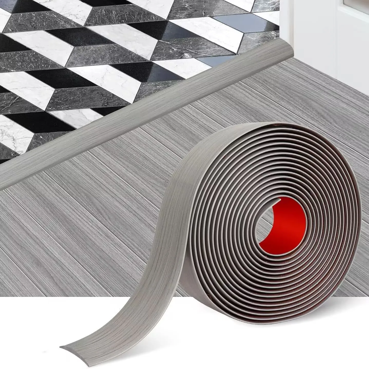 

1pc 1m Self-Adhesive Floor Cover Strips PVC Floor Joint Strip Carpet Edge Trim Strip Floor Transition Door Gaps Sealing Strip