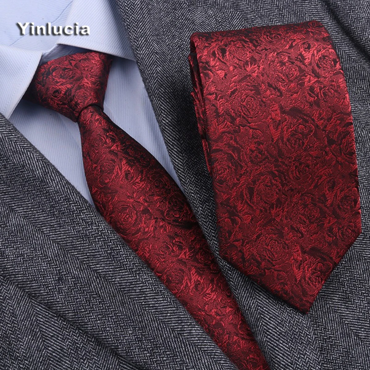 Classic Red Pattern Men Hand Ties Mulberry Silk Formal Business Wedding Boyfriend Gift For Husband Premium Office Gentleman