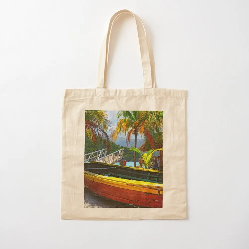 Old Wooden Boat, Labadee Haiti Tote Bag shopper bag women canvas great bag Canvas Tote