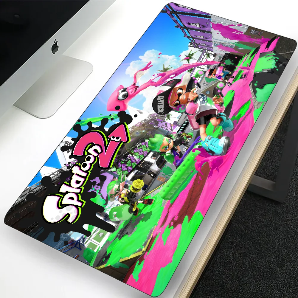 Splatoon 2 대형 게임용 마우스 패드, 컴퓨터 마우스 패드, PC 게이머 노트북 마우스 매트, 사무실 마우스 패드, XXL 실리콘 키보드 매트, 데스크 패드