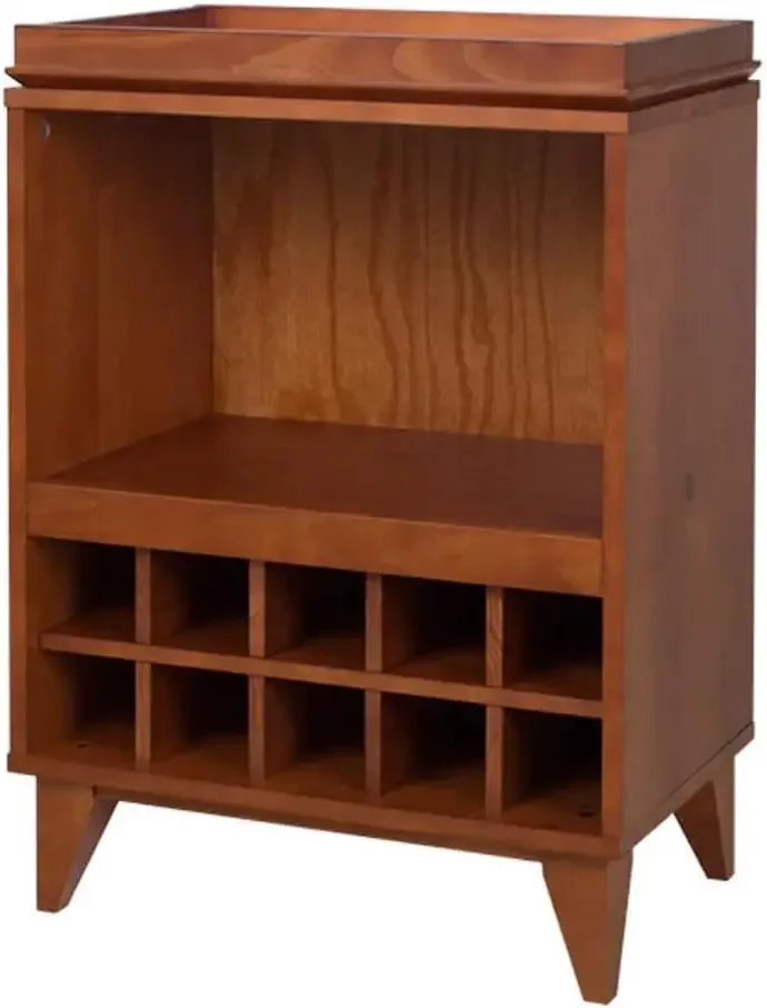 Lotus Wine Liquor 10 Bottles Floor Rack Cabinet (Solid Wood)