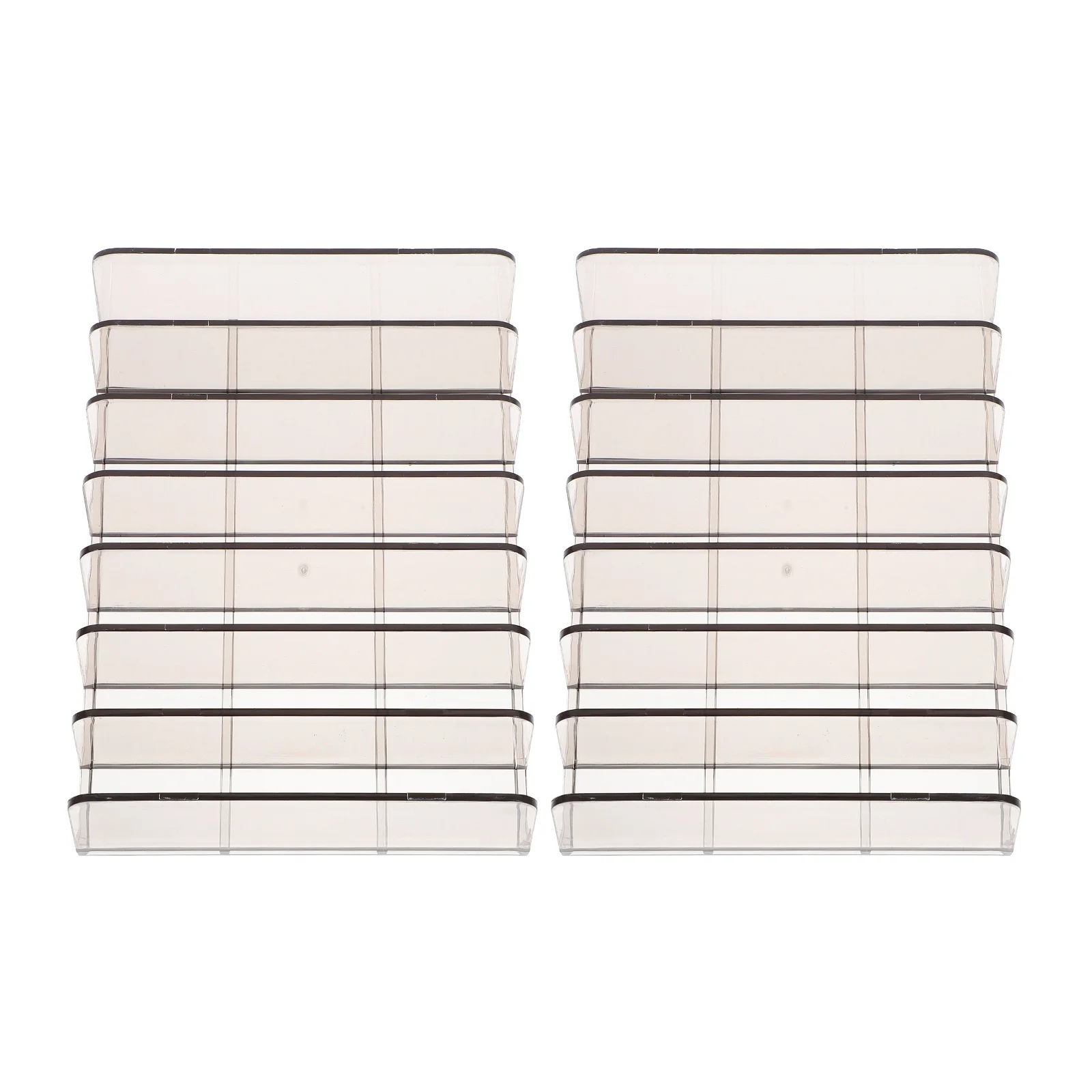 2Pcs Large Clear Money Box with Multi-Grid Layout Smooth Finish Cash Holder for Retail Transaction Efficiency Large Plastic Tray