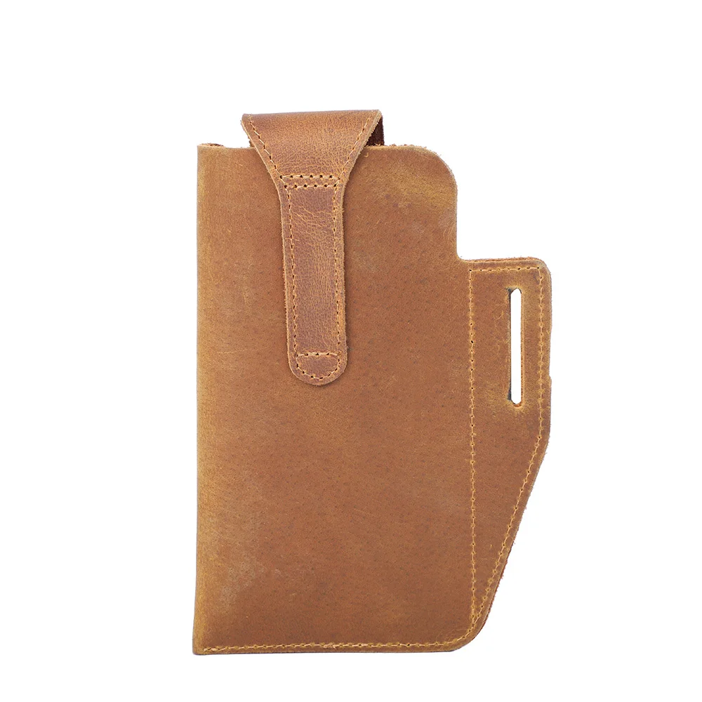 S.WORKER Vintage Herren-Gürteltasche aus Vollnarbenleder, Echtleder-Freizeitgürteltasche für Handy und Schlüssel. – Detail 16