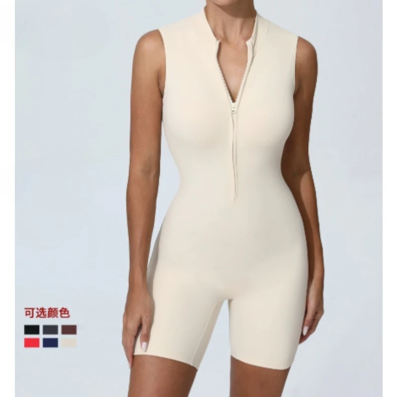 

Спортивные комбинезоны без подкладок Спортивный комбинезон Спортивная одежда Женский комбинезон для йоги на молнии Комплект 2025 Спортивный костюм Кофейный Темно-синий Бежевый Серый Красный