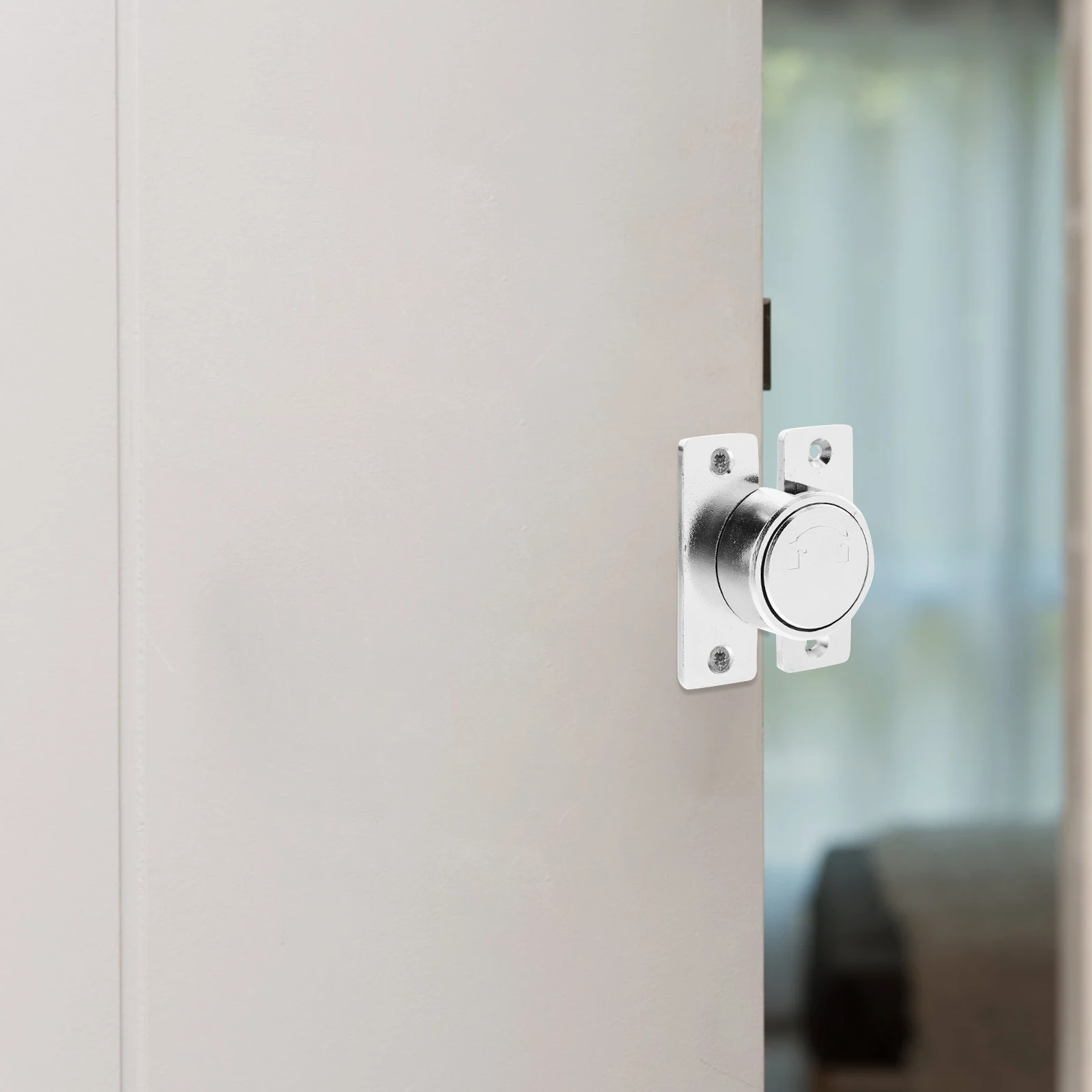 

Lock Latch Revolving Door Buckle Locks for Bedrooms Bolt Silver Zinc Alloy Cabinet