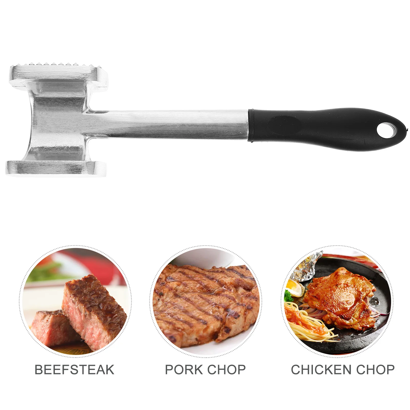 

Double Sided Meat Tenderizer Hammer Kitchen Gadget Steak Pounder Mallet Aluminum Alloy Cooking Tool Non Slip Handle