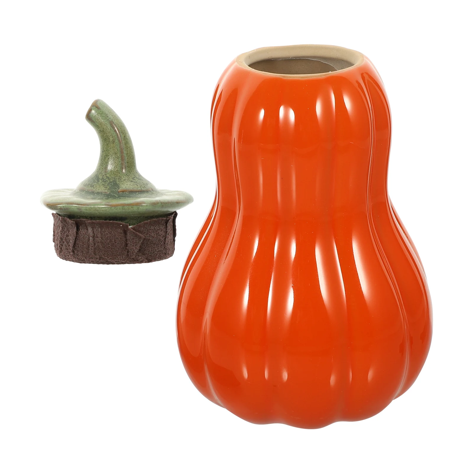 

Pumpkin Decor Storage Jar Cookie Jars with Airtight Lid Orange Ceramics Food Canisters Lids Decoration
