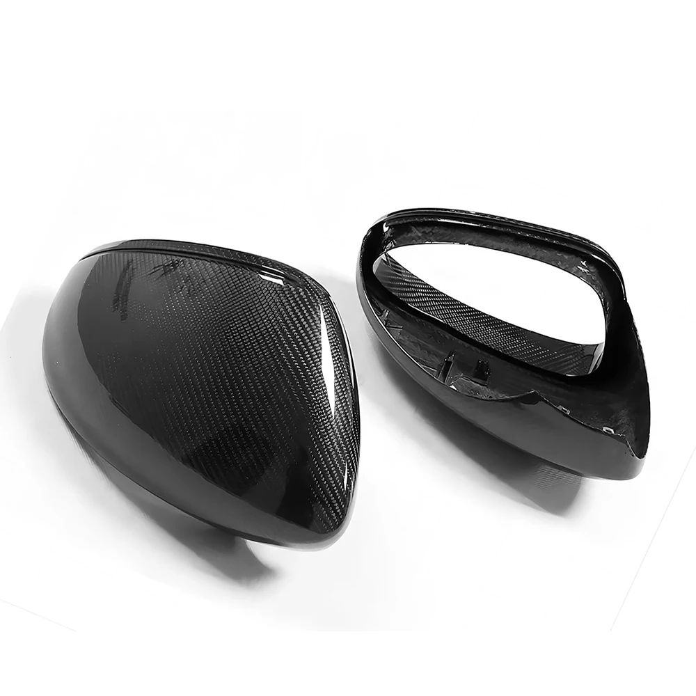 Replacement Rearview Side Mirror Covers Cap For 17-22 Porsche 970 Panamera 4 4S GTS Turbo S Dry Carbon Fiber Shell