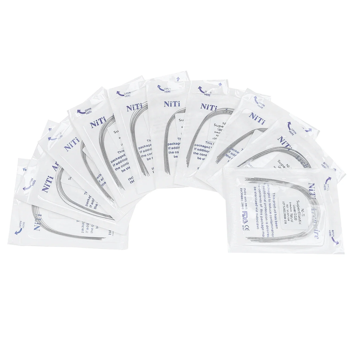 JOLANT Dental Arch Wires, Niti Natural Form, Redondo e Retangular, Super Elástico, Suporte Ortodôntico, 10Pcs