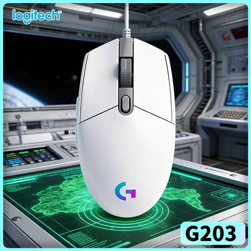 

Игровая мышь Logitech G203, 8000 DPI, LIGHTSYNC RGB, 16,8 млн цветов, 6 кнопок, 85 г, 2 года гарантии, для Mac, ПК, ноутбуков, плавное управление