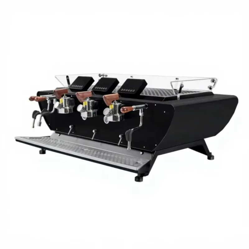 Professional Dual Boiler Commercial Barista Semi-automatic Espresso Three Head Coffee Machine With Display Screen
