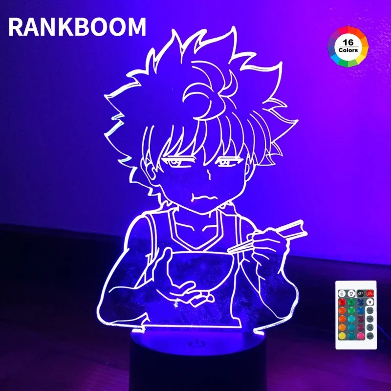 โคมไฟ LED 3D ลายการ์ตูน killua Hunter X Hunter killua HXH ไฟ LED กลางคืนของขวัญไฟนีออนอะคริลิคน่ารักตกแต่งห้องนอนเด็ก