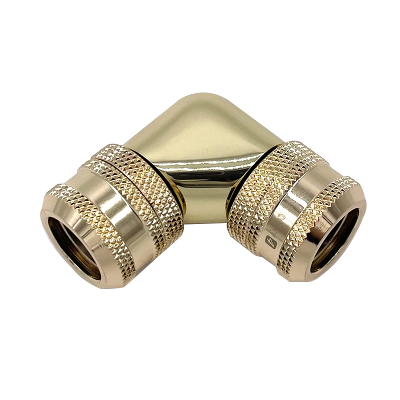 BARROW Goud G1/4' draad Dual 90 Graden Roterende Fitting Adapter Roterende 90 Hoek Adapters gebruik voor 12/14/16 MM Harde Buis