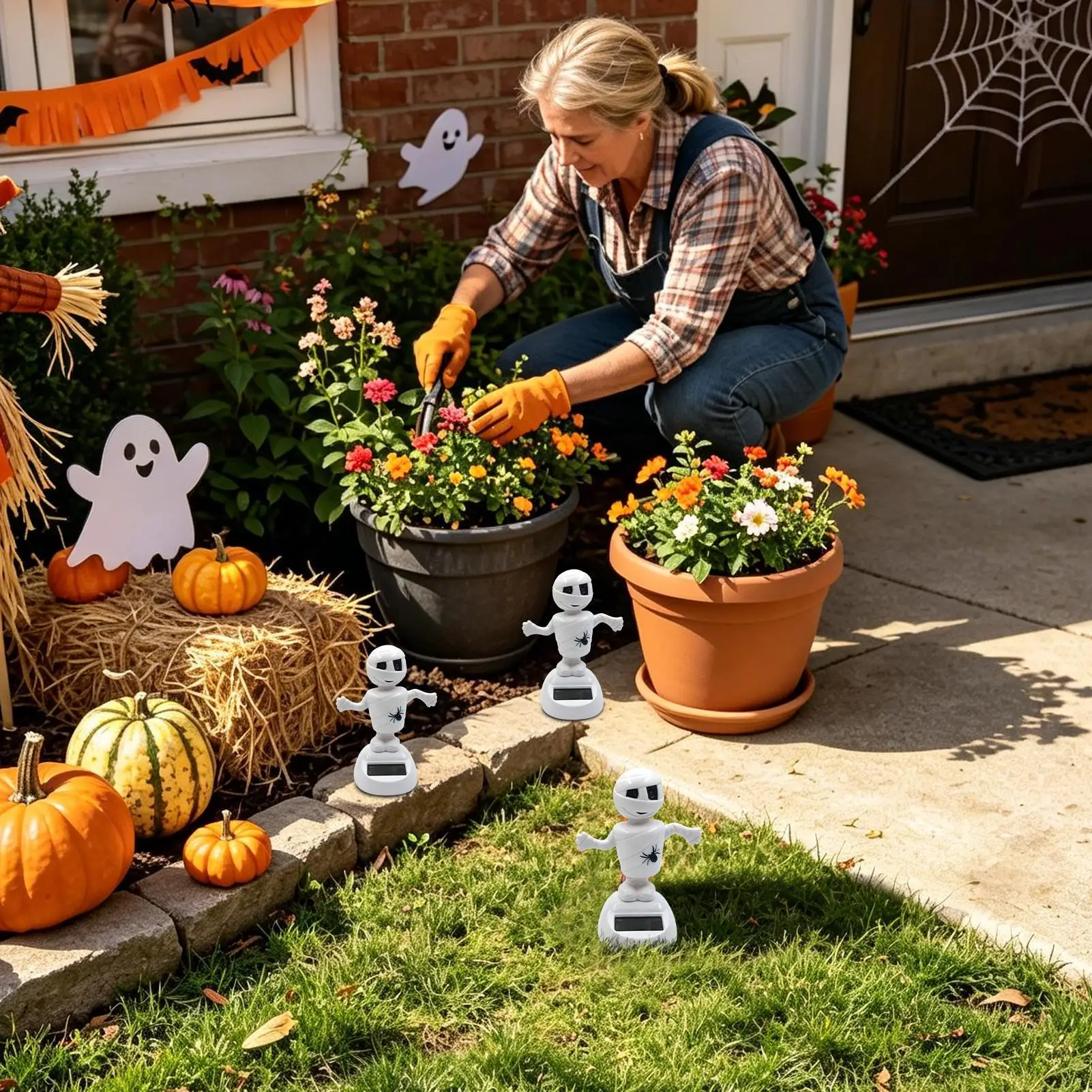 Halloween Solar Dancing Toy Funny Swinging Halloween Toy Dashboard Decorations For Home Office Desk Vehicle Road Trip Party
