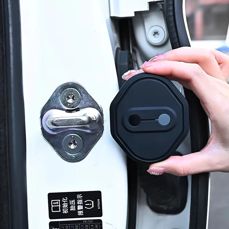 4Pcs Silicone Car Door Lock Cover Shock Absorber Protective Sticker Auto Interior Accessories