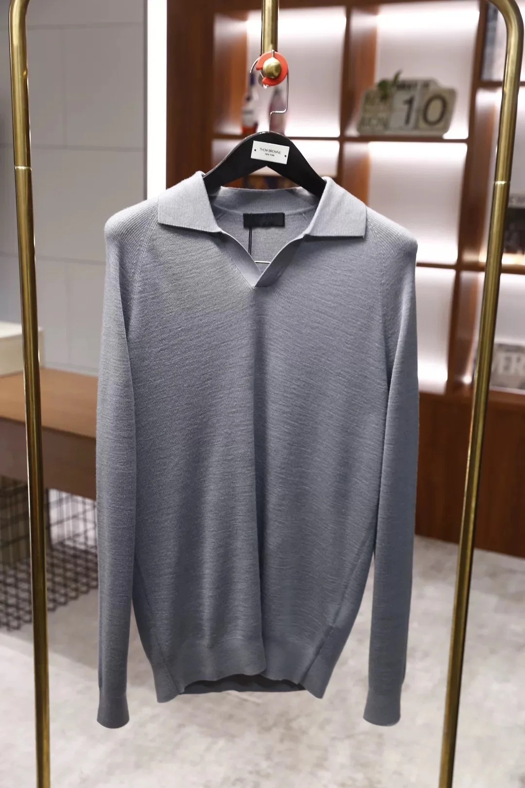 Italian Sle ZZ Men's Long Sve Knitted Wool Blend  Sweater Busin Casual Turn-down Collar Sweater for Autumn Winter