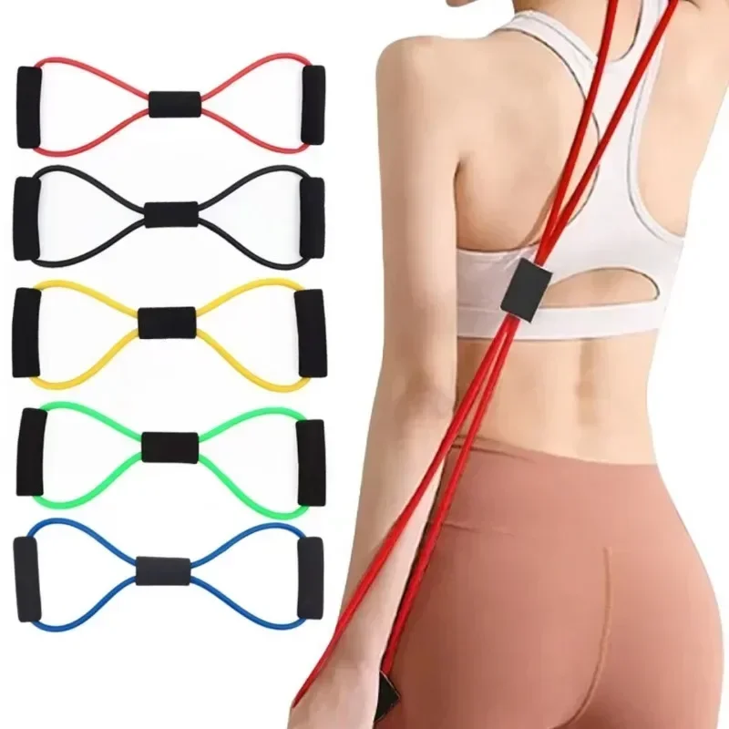 Rope 8 Word Resistance Band For Men Womens Exercise Band Chest Expander Fitness Pulling Elastic Exercise Muscle Training Tubing