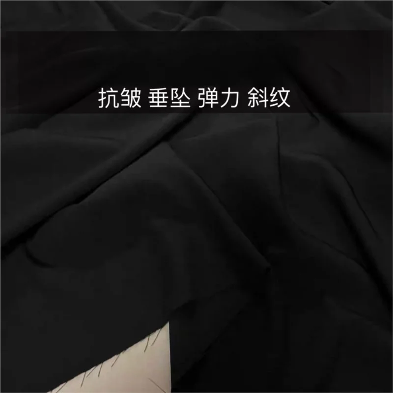 Diagonal solid color micro-elastic sag free ironing spring and autumn pants vest skirt small suit trench coat clothing fabric