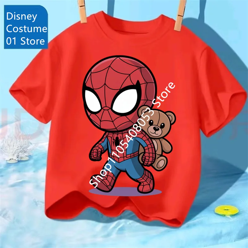 Ropa de bebé de Marvel Avengers Iron Man/Captain America/Spiderman, camiseta con estampado para bebé, camisetas para niños y niñas, ropa para bebé
