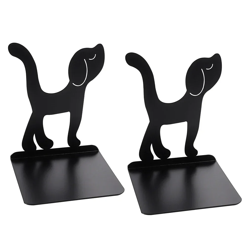 1Pair Dog Pet Bookends Hollow Desktop Ornament Studyroom Office Decorate Stationery Iron Retractable High Quality Book Support