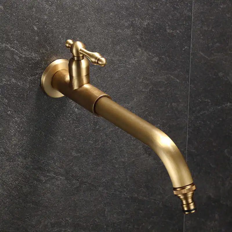 

Одиночный вращающийся кран для холодной воды, латунный антикварный кран для стиральной машины, настенный садовый кран для воды, керамическая швабра для стирки, кран для раковины