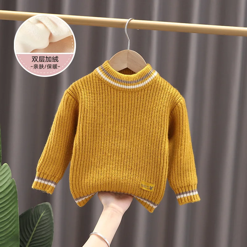 New Kids Padded Sweaters Children Autumn Winter Sweaters Boys Girls Knitting Pullovers Knitwear 0-8 Year Old