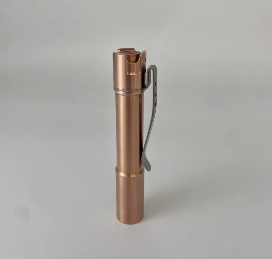 1 Piece Portable Pocket Copper EDC Flashlight 10440 (Without Battery)