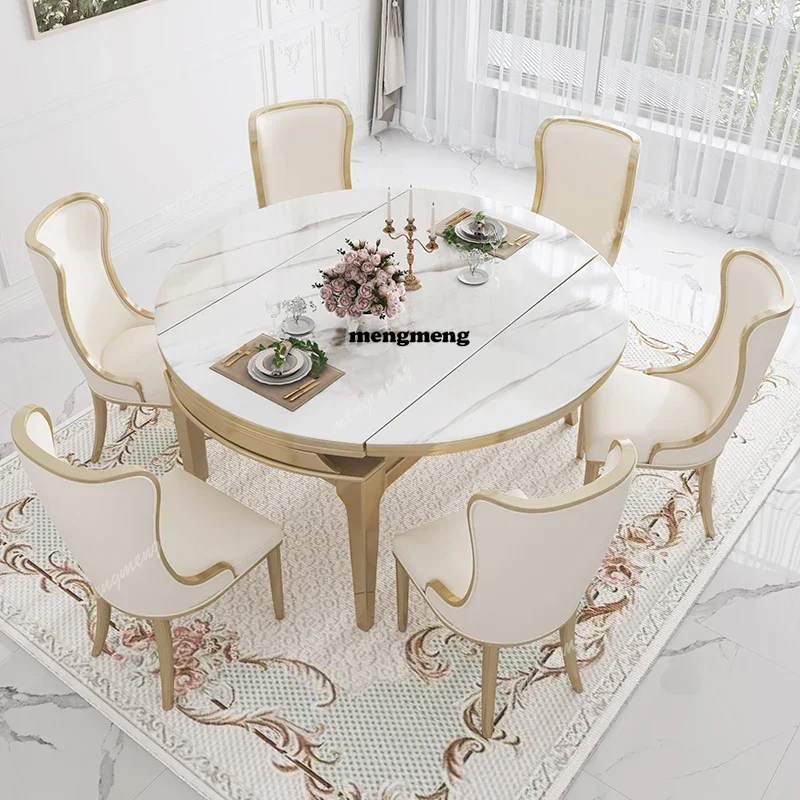 

Party Event Folding Dining Table Wood Modern Luxury Design Home Dining Tables Chairs Round Mesa De Comedor Furniture For Kitchen