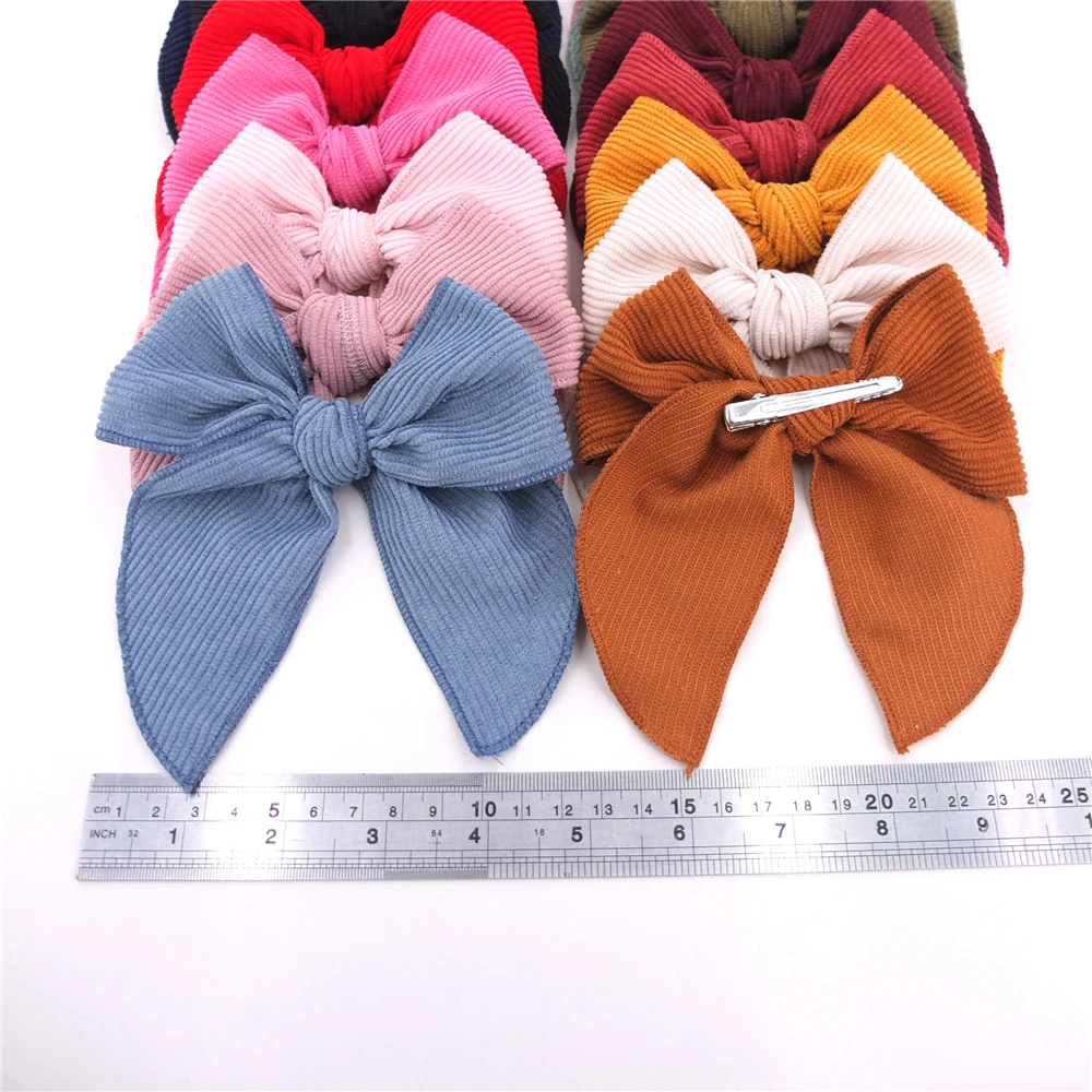 Corduroy Bow Hair Clips for Baby Girls Women Velvet Hair Bow Barrettes Toddler Kids Teen Girls Fable Bow Hair Accessories