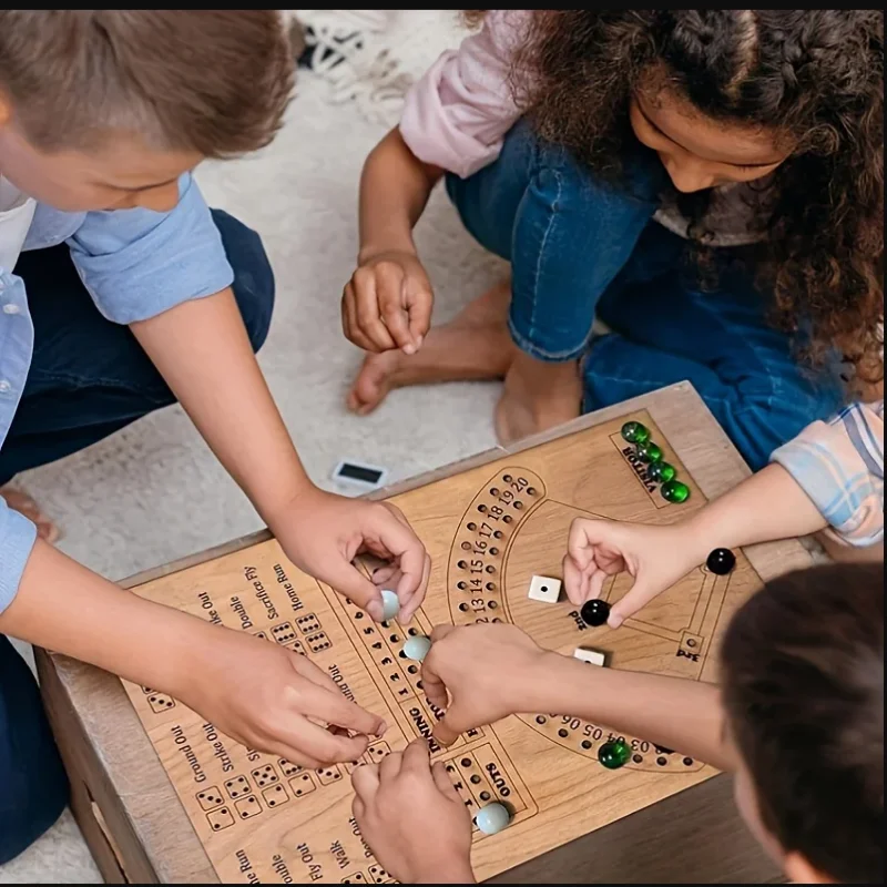 Baseball Dice Board Game,Wood Baseball Intelligence Game,Fun Baseball Board Game Family Party Holiday Gatherings Team Game