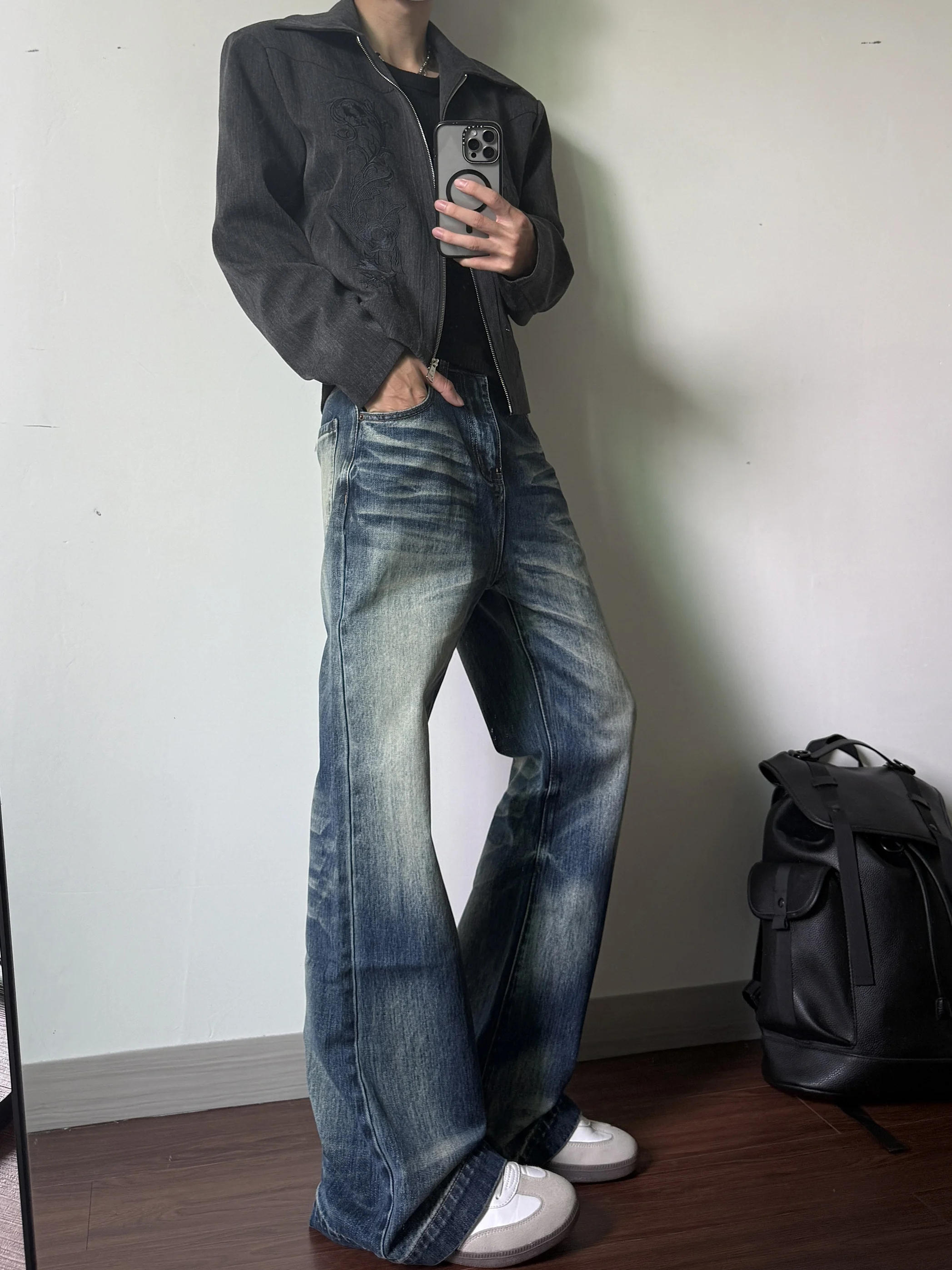 Calças Jeans Retrô Americanas de Perna Larga e Soltas para Homens e Mulheres, Estilo Cleanfit, Jeans Modernos para Casais