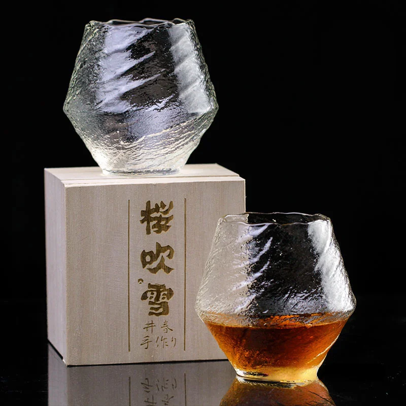 420ml dmuchanie śniegu kieliszki do degustacji whisky japoński wzór młotka kubek do picia wina płatki śniegu spadające hazy powietrze kubek do whisky