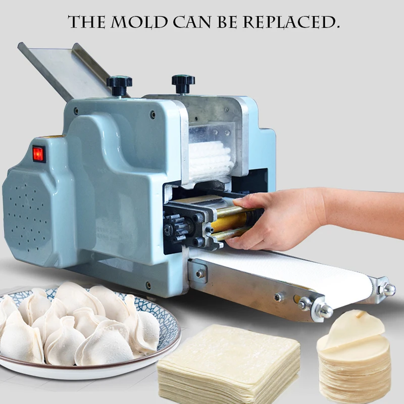 110V 220v Round square wonton Skin Maker rolling press Pasta Slicer Moulding Tool commercial Electric Dumpling wrapper machine