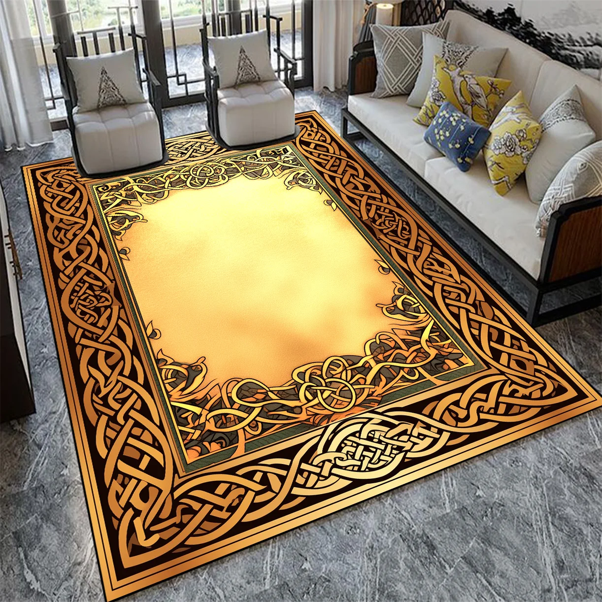 Modern Light Luxury Living Room Rugs Sofa Coffee Table Blanket Room Bedroom Large Area Covered Mat Non-slip Washable Carpet