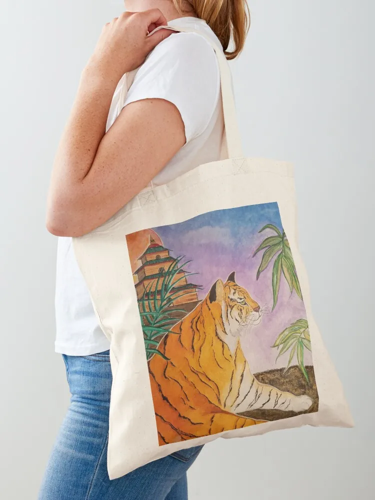 

Tiger in Peace Tote Bag Lady bags Canvas Women's shopping bag canvas bags
