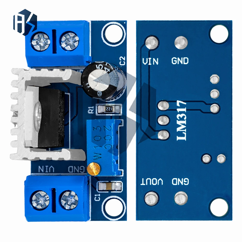LM317 Adjustable Linear Voltage Regulator Module | 4.5-40V to 1.2-37V Output with Overcurrent/Short-Circuit Protection for DIY