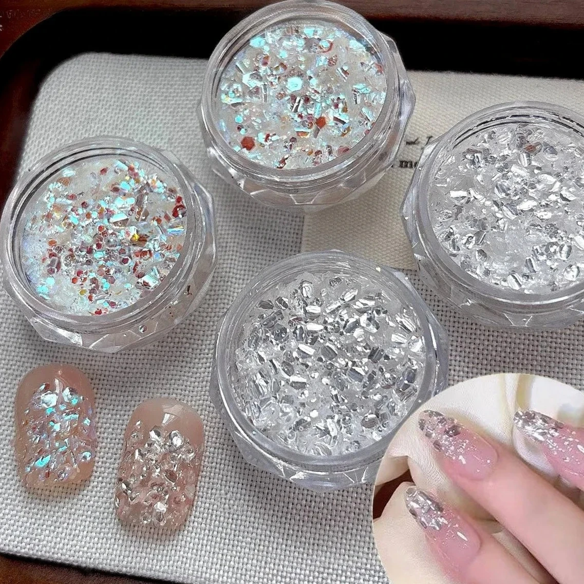 حالمة بريق مسحوق الترتر لامعة الراين كريستال سحر صغير الحصان العين مسمار الفن اكسسوارات زينة DIY مانيكير أداة