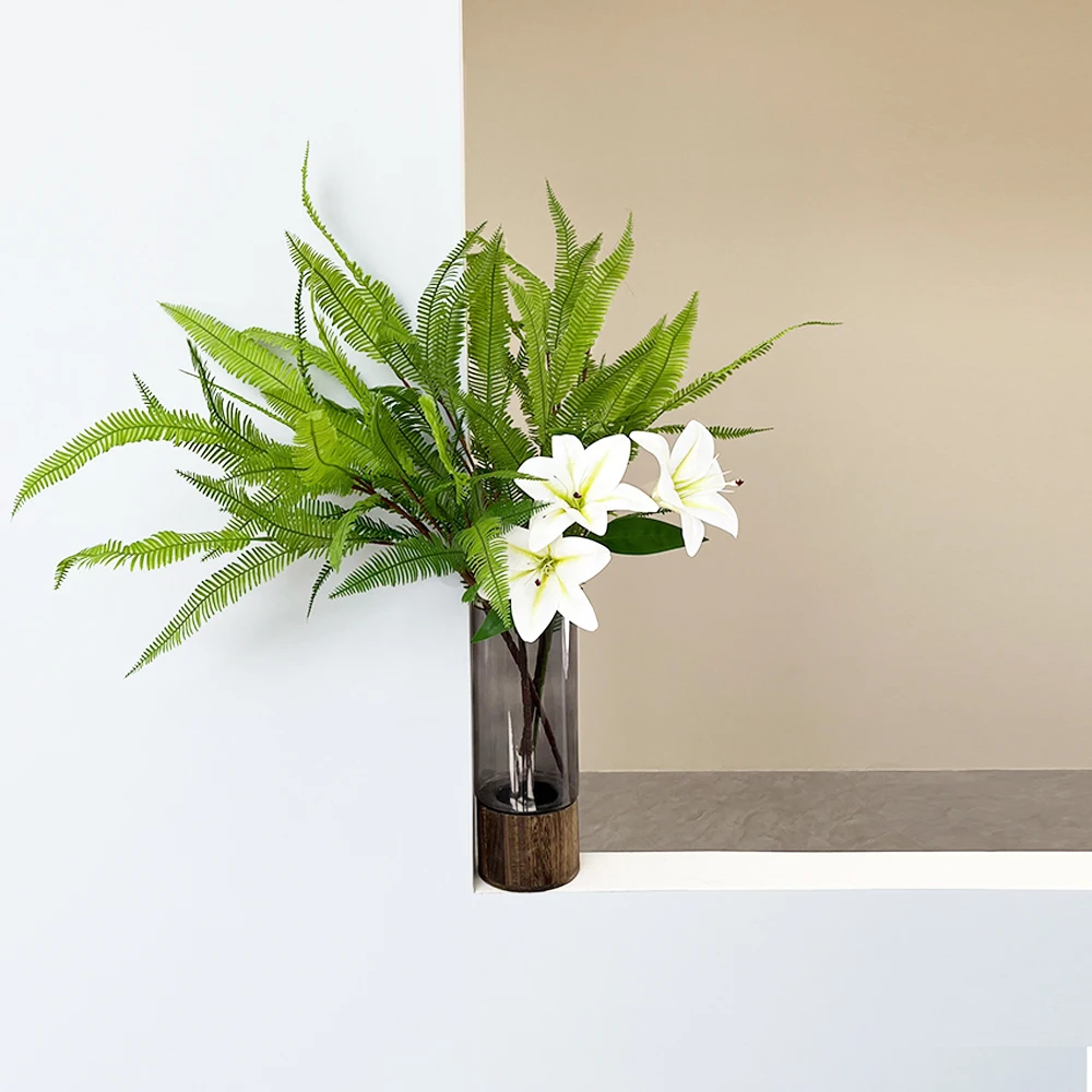 Artificial Plants Green Plant Maidenhair Fern Leaves Branches Faux Boston Fern Branches for Home Office Garden Indoor Outdoor