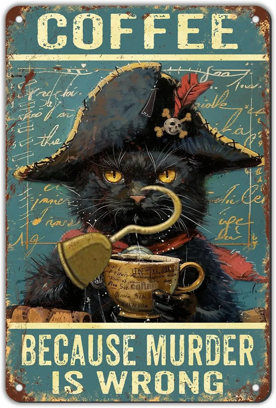 Metal Tin Sign Coff…