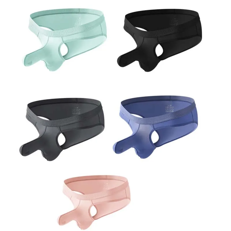 

Low-rise triangle underwear men's jj set underwear ice silk elephant trunk men's bullet separation summer men's sexy pants