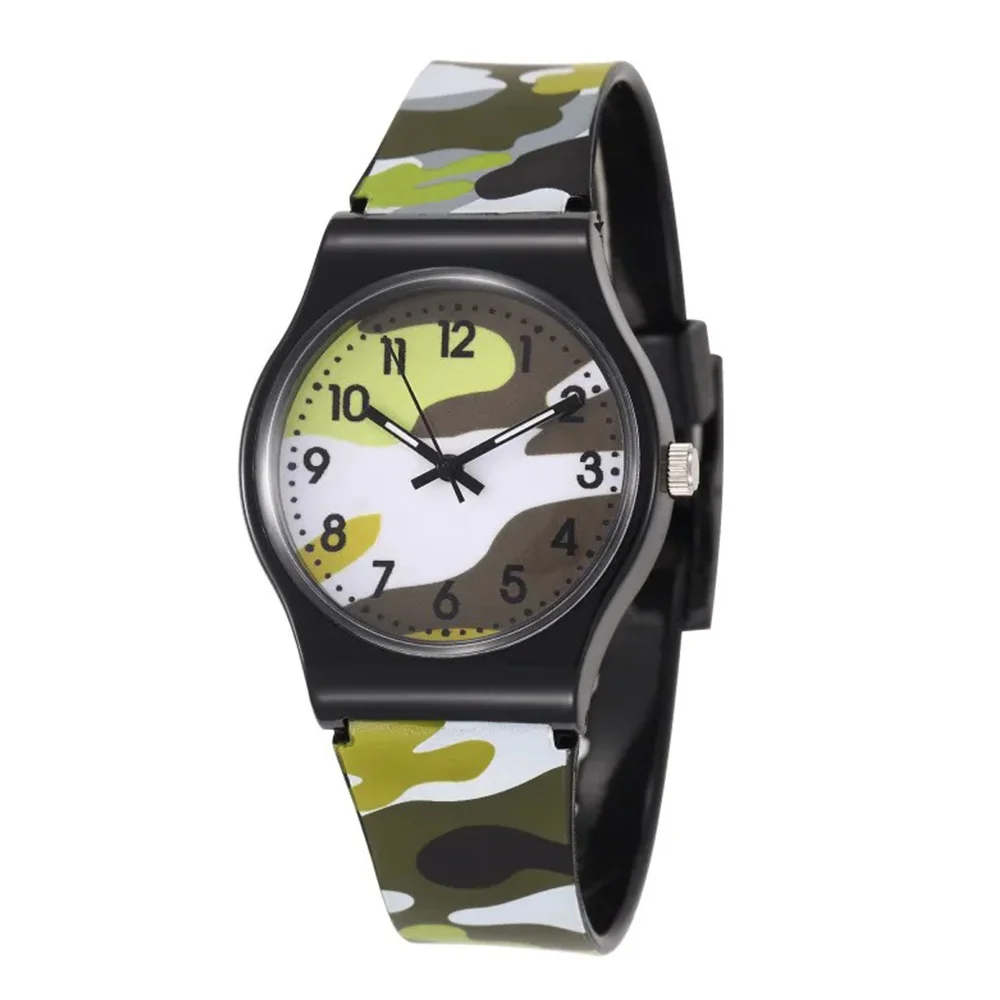 Kinderen Horloge Marineblauwe Militaire Camouflage Horloge Siliconen Band Horloge Cartoon Quartz Horloge Jongens Cadeau Horloge Voor Kinderen Reloj