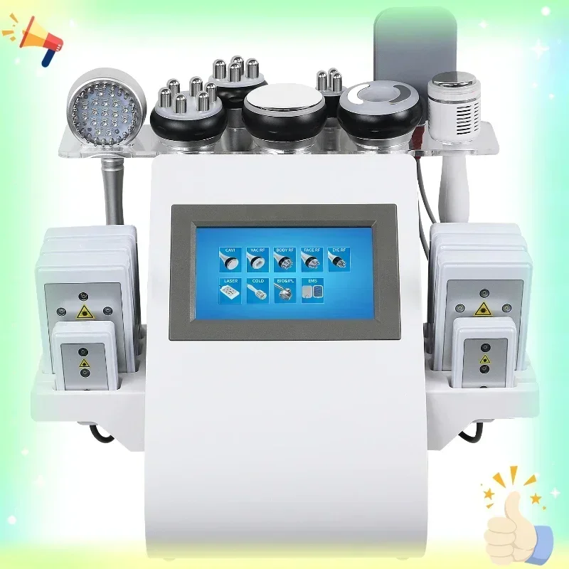 Tool 40K 9 in 1 Cavitation Ultrasonic Body Slimming Machine Multi-Polar Frequency Rejuvenation Skin Lift Tighten