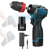 18V 2in1 Lithium Drill Electric Screwdriver Multi-function Power Tool 45Nm Torque Brushless Motor Practical Screw Driver