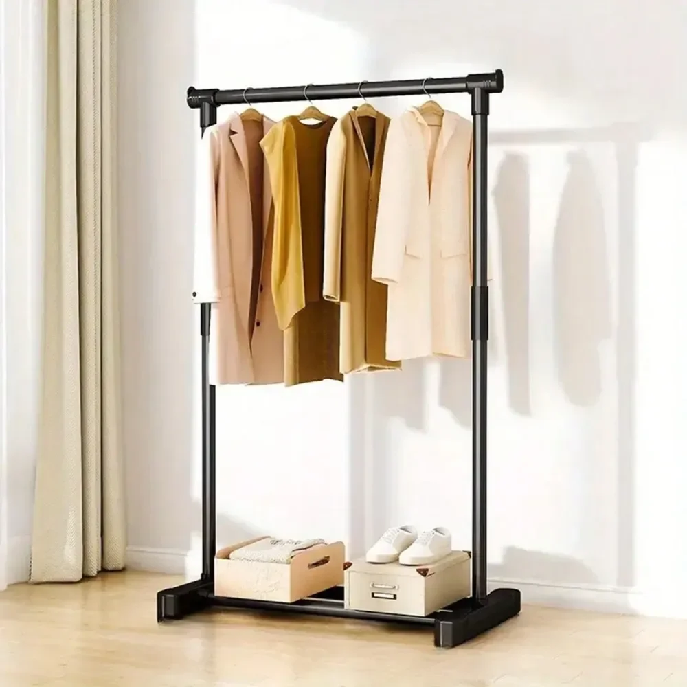 

Set Of Adjustable Metal Hangers, Foldable Design With Independent DoubleRod Metal Hangers And Suit Racks, Featuring SingleLayer