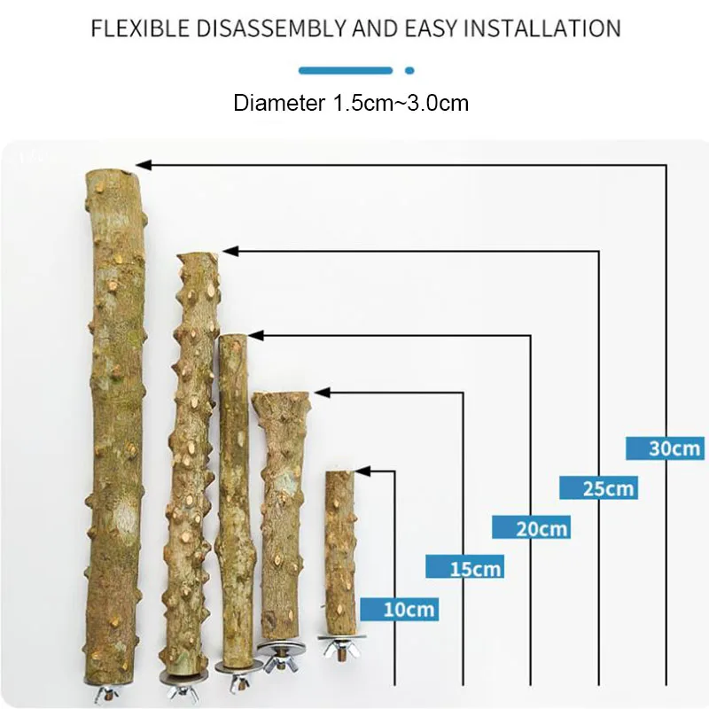 Spiky Natural Wood Pet Parrot Raw Wood Fork Tree Branch Stand Rack Squirrel Bird Hamster Branch Perches Chew Bite Toys Stick