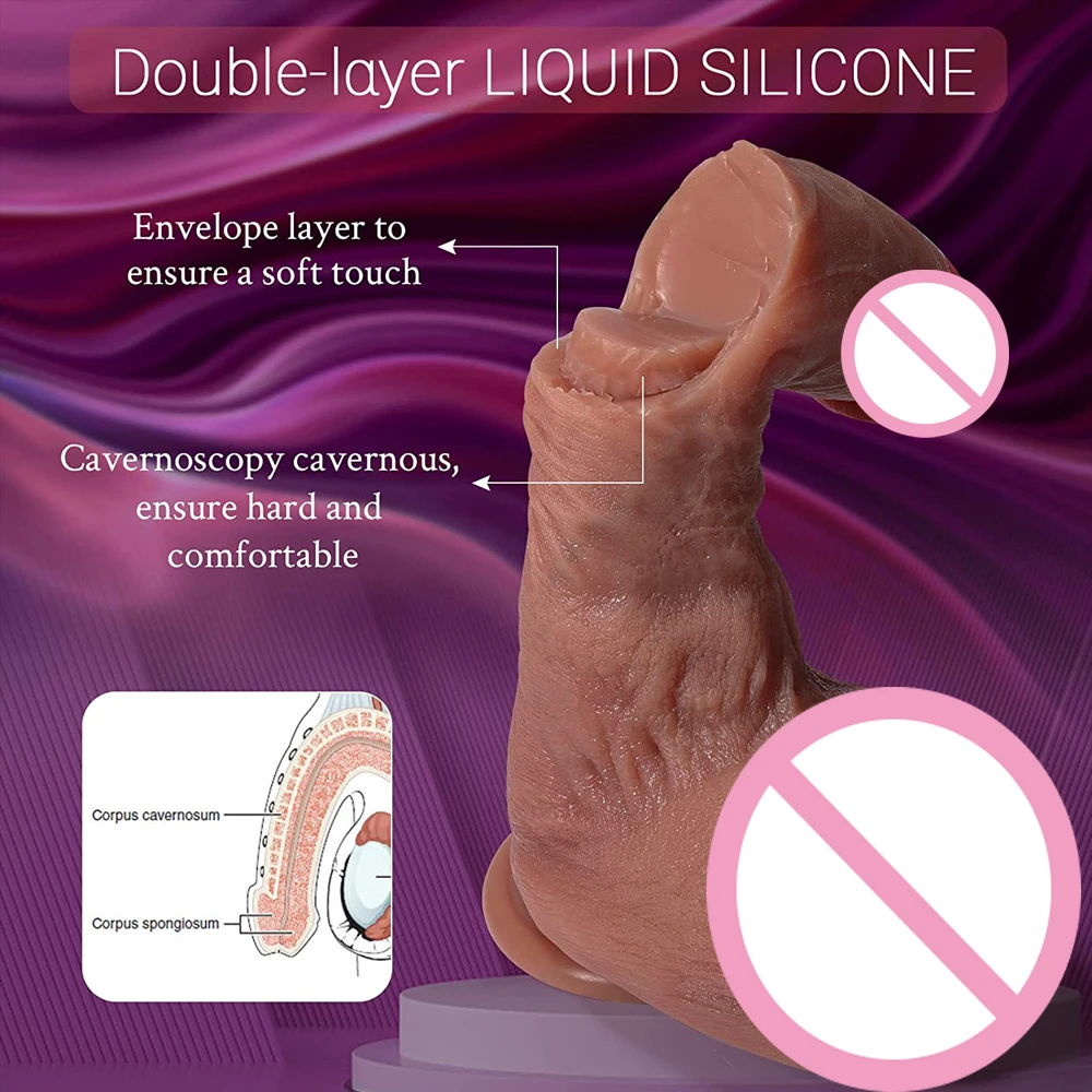 Silicone Realistic Dildos Flexible Anal Dildo with Strong Suction Cup Lifelike Fake Penis with Balls G Spot Sex Toys for Women