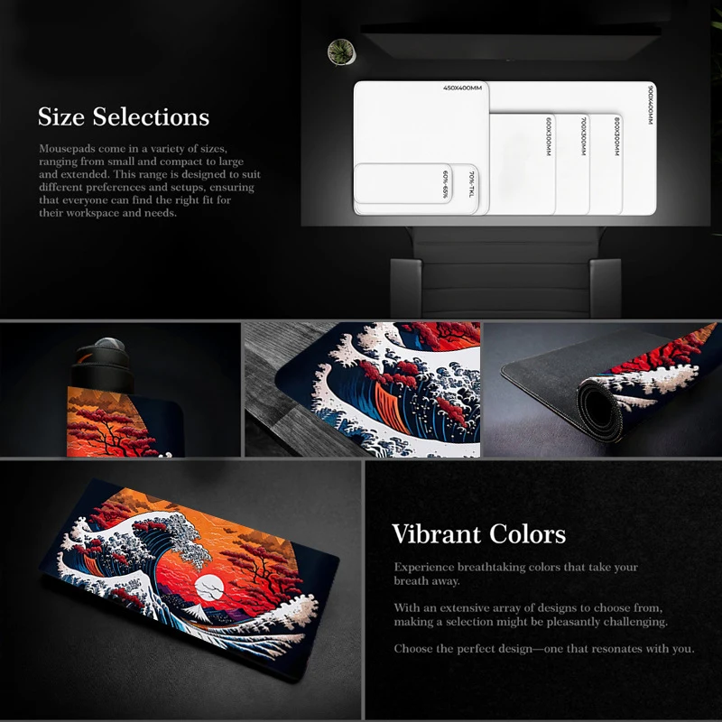 Non-Slip Gaming Mouse Pad, HD Mousepad, tapete de teclado mecânico, Office Mouse Mats, Home Custom, XL, XXL