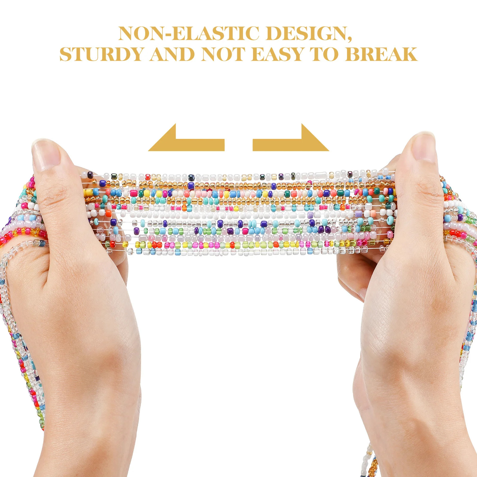 20Pcs Waist Bead Chains Beaded Belly Chains Waist Jewelry Lightweight Body Chain Women Beach Party Accessories