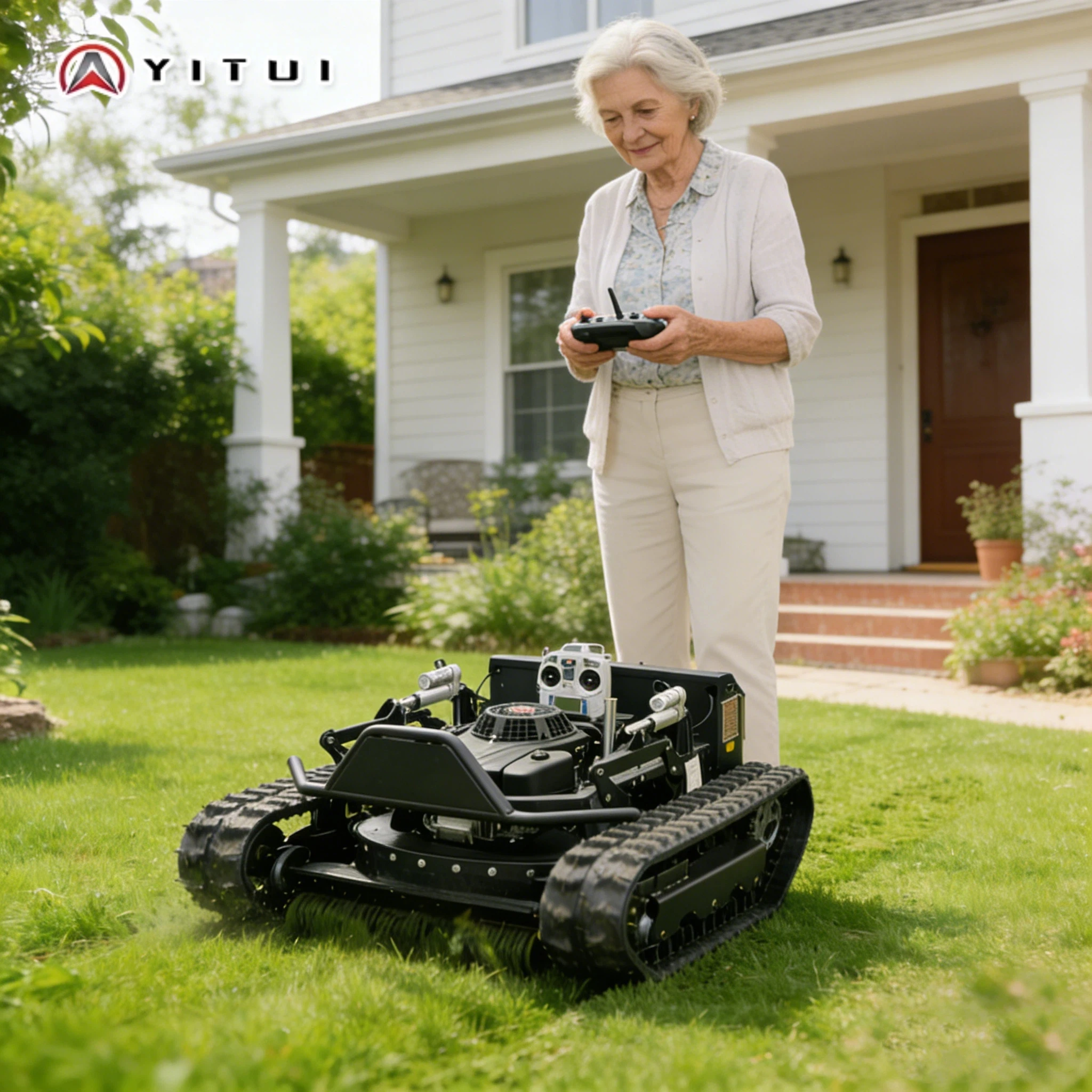 

Customized Wind Resistance Structure Lawn Mower Low Center Gravity Remote Control Stable Weeding Machine Strong Wind Working